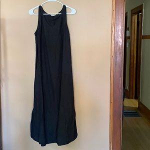 J Jill Black Linen Midi/Maxi Dress